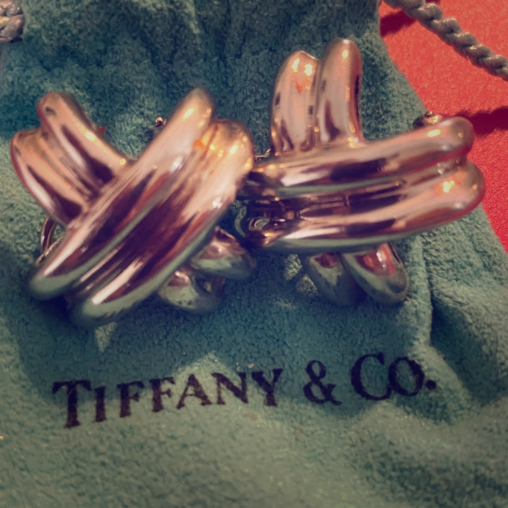 Tiffany & Co Sterling Large Crossover Earrings!